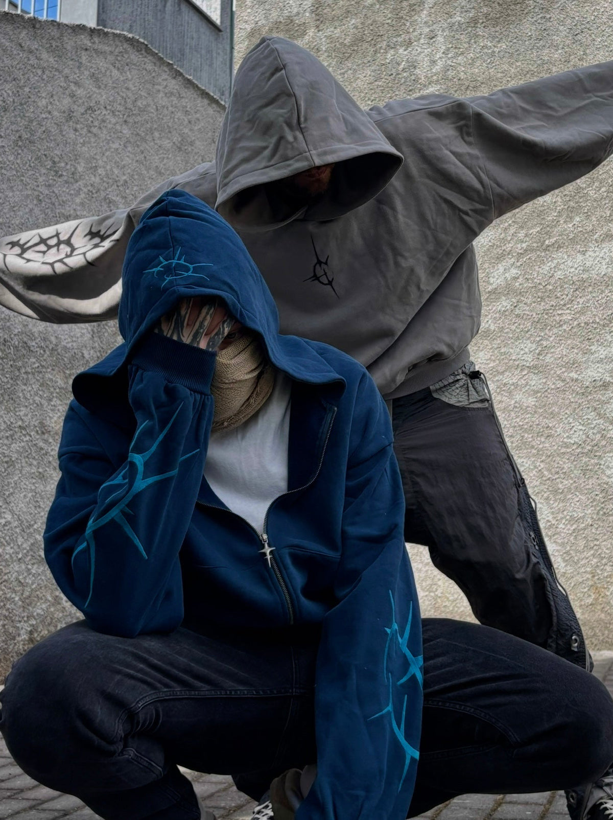 greyish spikey-hoodie