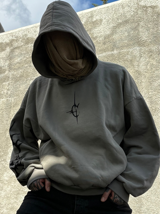 greyish spikey-hoodie