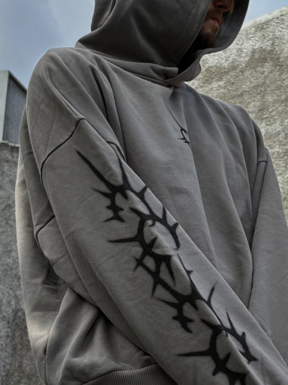 greyish spikey-hoodie